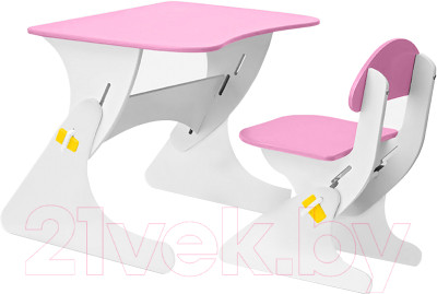 Комплект мебели с детским столом Столики Детям Буслик (белый/розовый) - фото 1 - id-p225867898