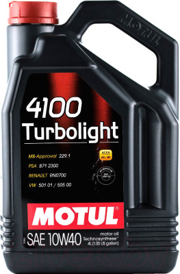 Моторное масло Motul 4100 Turbolight 10W40 / 109462 (4л) - фото 1 - id-p225872910