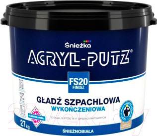 Шпатлевка готовая Sniezka Acryl Putz FS20 Finish (27кг) - фото 1 - id-p225893226
