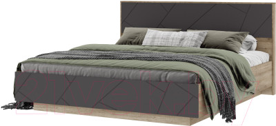 Двуспальная кровать Стендмебель Даллас КР 02 180x200 (софт графит/дуб каньон) - фото 1 - id-p225887239