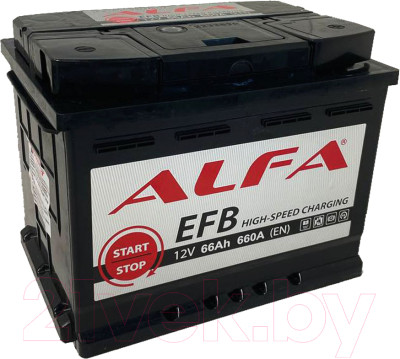 Автомобильный аккумулятор ALFA battery EFB 66 R (66 А/ч) - фото 1 - id-p225889313