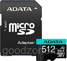 Карта памяти ADATA Premier Pro AUSDX512GUI3V30SA2-RA1 microSDXC 512GB (с адаптером)