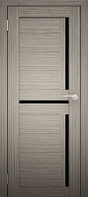 Дверь межкомнатная Юни Амати 18 90x200 (дуб дымчатый/стекло черное)