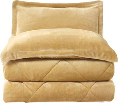 Набор текстиля для спальни Arya Шерпа Leron 8680943220004 (180x230, золотой) - фото 1 - id-p225864955