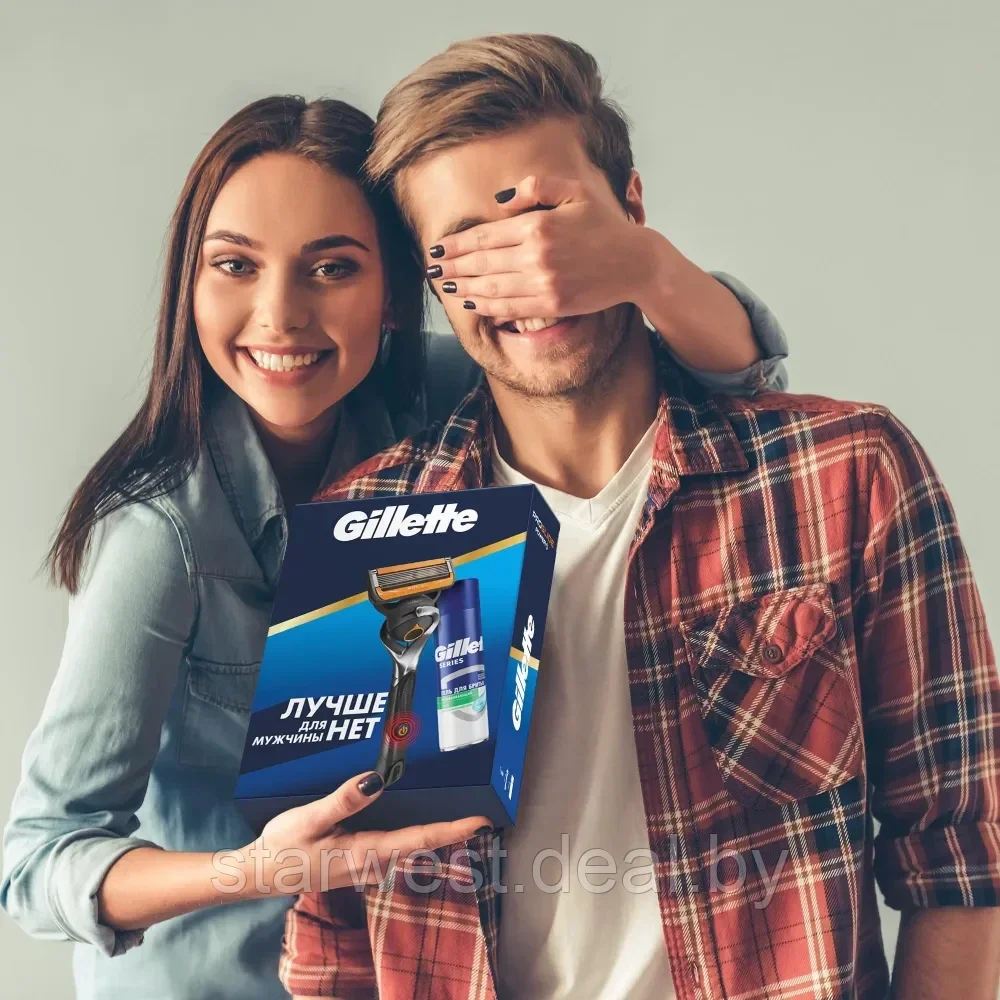 Gillette Подарочный набор мужской: Fusion Proglide Power Станок/бритва с 1 сменной кассетой + Гель для бритья - фото 8 - id-p225915479