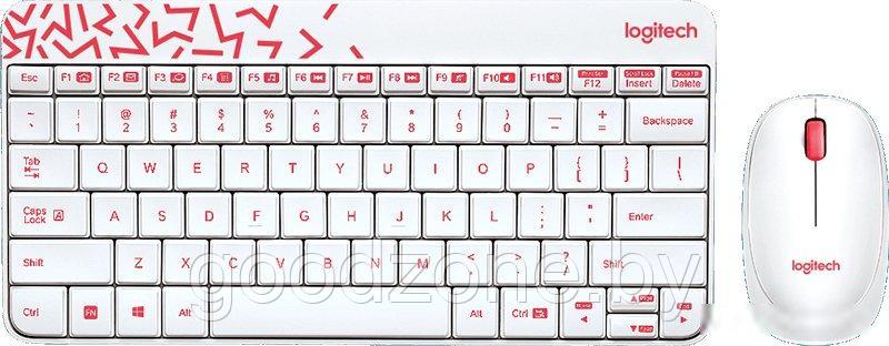 Мышь + клавиатура Logitech MK240 Nano (белый) - фото 1 - id-p225905187