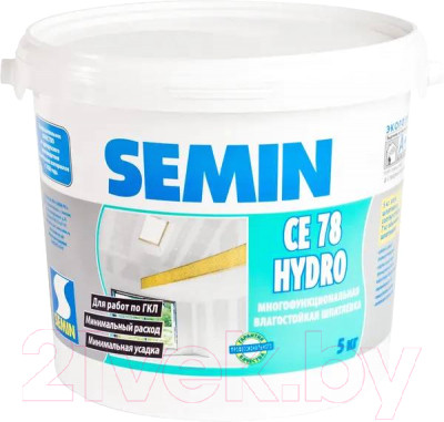 Шпатлевка готовая Semin CE 78 Hydro многофункциональная влагостойкая (18кг) - фото 1 - id-p225892307