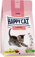 Сухой корм для кошек Happy Cat Kitten Land Geflugel 37.5/21 птица, лосось, без злаков / 70536 (4кг)