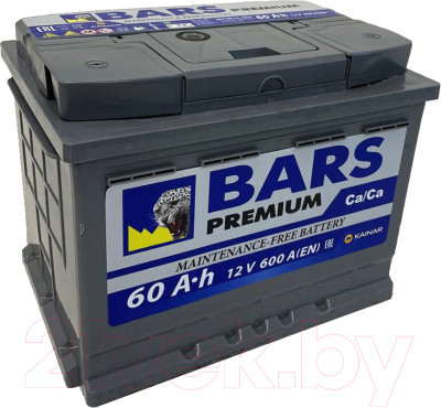 Автомобильный аккумулятор BARS Premium 60 R / 060 231 07 0 L (60 А/ч) - фото 1 - id-p225889510