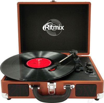 Проигрыватель виниловых пластинок Ritmix LP-160B (коричневый) - фото 1 - id-p225894497