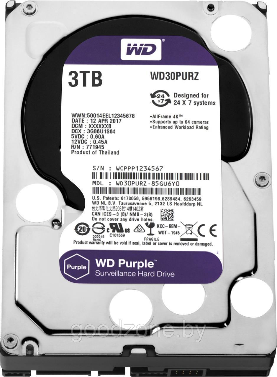 Жесткий диск WD Purple 3TB [WD30PURZ] - фото 1 - id-p225904685