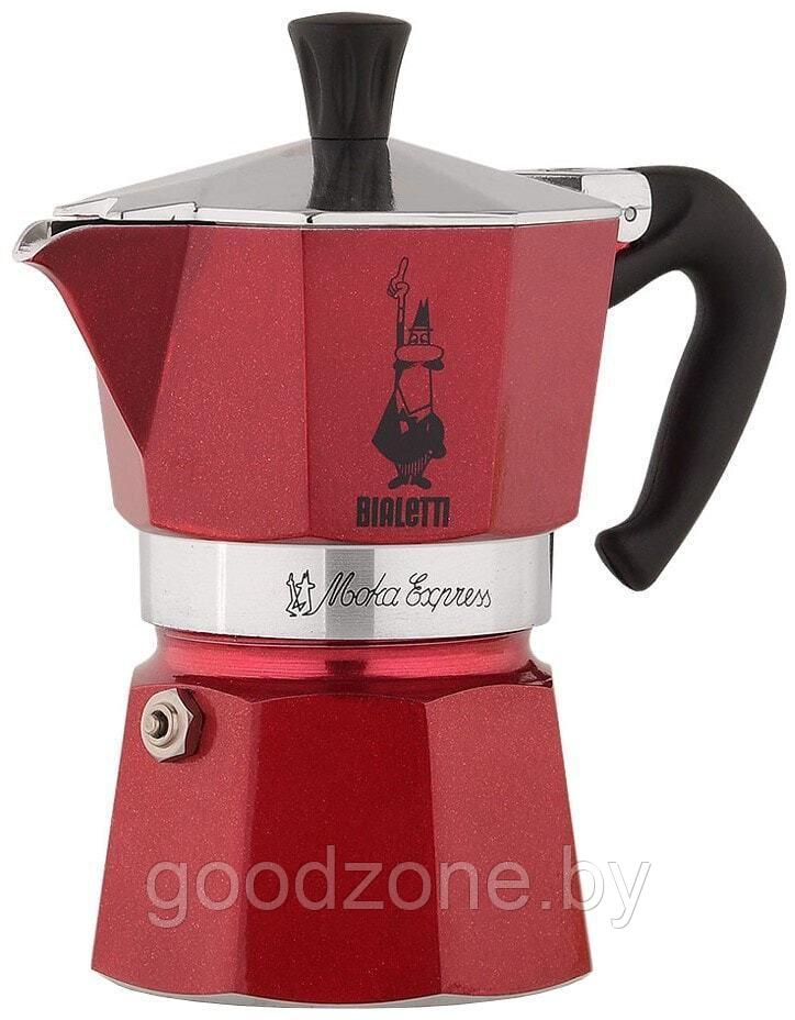 Гейзерная кофеварка Bialetti Moka Express (3 порции, красный) - фото 1 - id-p225907755