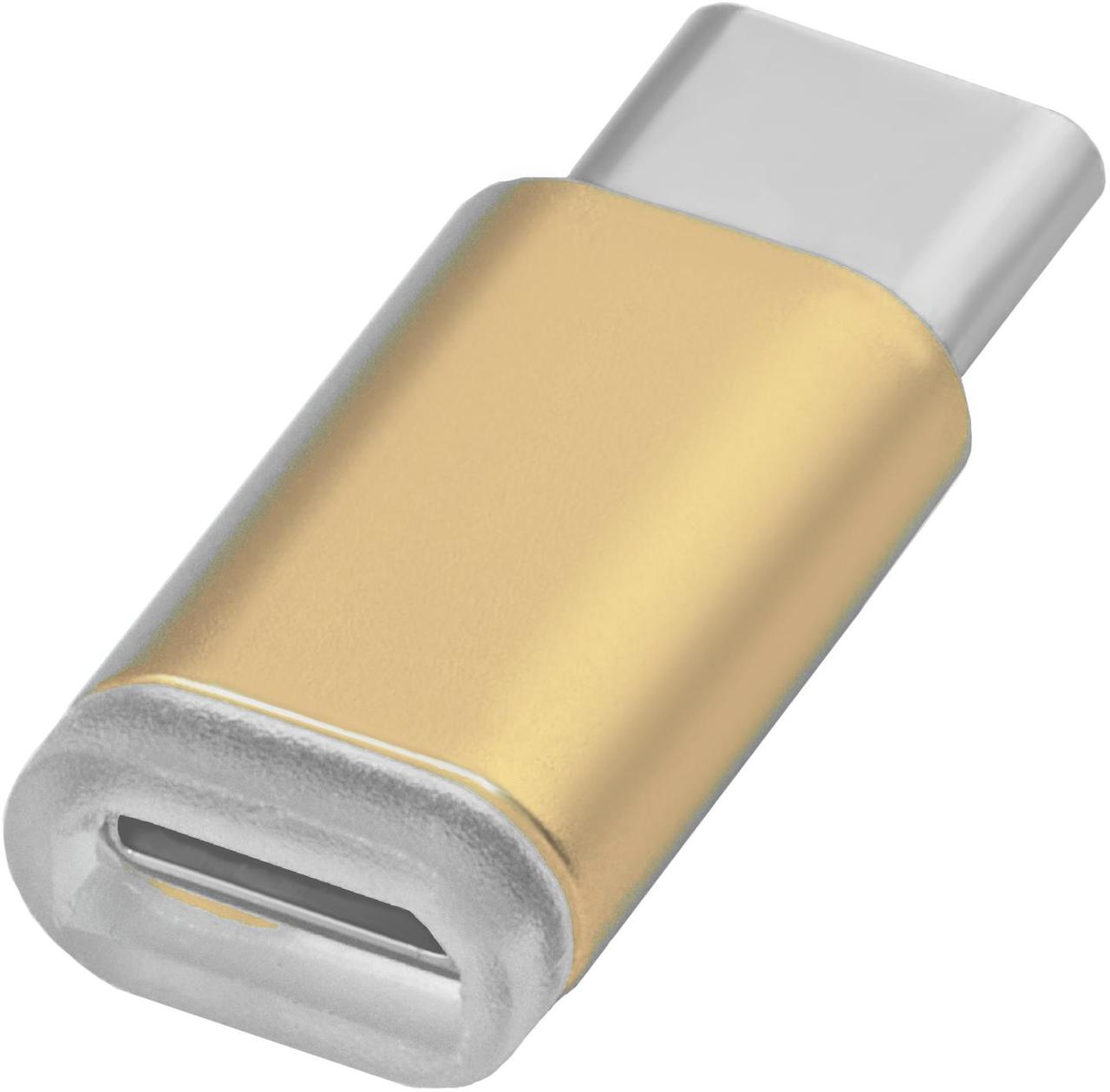 Greenconnect Переходник USB Type C на micro USB 2.0, M/F, Greenconnect, золотистый, GCR-UC3U2MF-G - фото 1 - id-p225917408