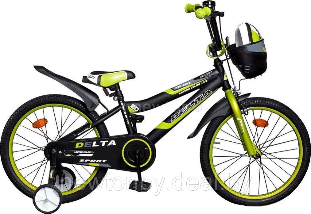Детский велосипед Delta Sport 20 (черный/зеленый, 2019) - фото 1 - id-p225921991