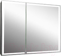 Шкаф с зеркалом для ванной Континент Mirror Box Black Led 100x80 (с нейтральной подсветкой)