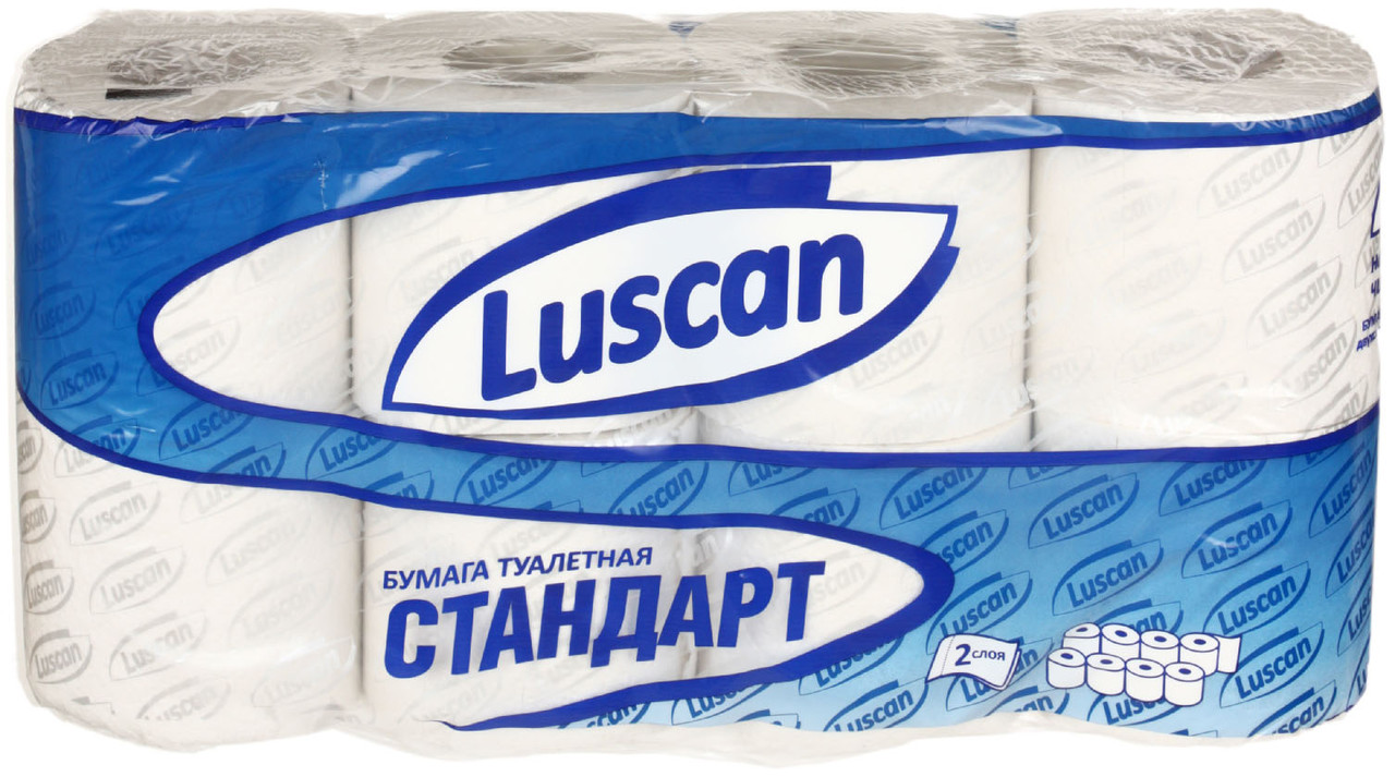 Бумага туалетная Luscan Standart 8 рулонов, ширина 95 мм, серая - фото 2 - id-p225508567