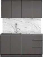 Готовая кухня Артём-Мебель Мэри СН-114 ДСП 1.6м (серый графит)