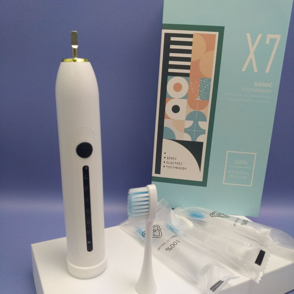Электрическая ультразвуковая зубная щетка SONIC X7 toothbrush, 4 насадки, 6 режимов - фото 9 - id-p225922628