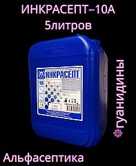 ИНКРАСЕПТ-10А 5 литров (АДВ: гуанидины) дезинфицирующее средство с моющим эффектом (концентрат) +20% НДС