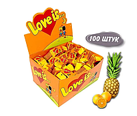 Блок жвачек Love is - Ананас - Апельсин. 100 шт х 4,2 гр