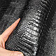 Натуральная тончайшая кожа Nero Cocco Mini из Италии с мелким тиснением Крокодил 1,0-1,2мм, фото 4