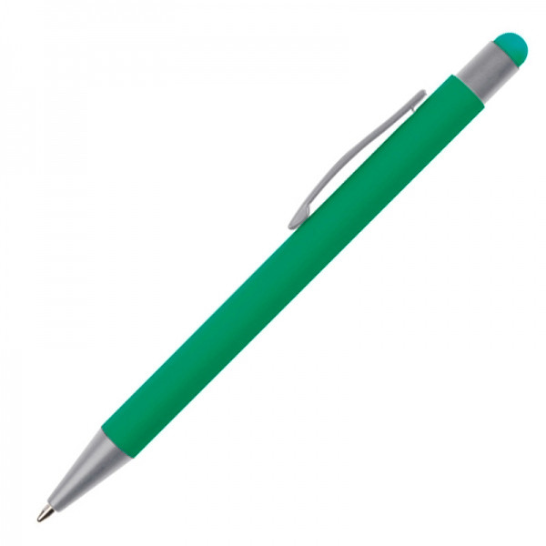 Ручка шариковая металлическая со стилусом SALT LAKE софт тач, металлическая, зеленая 2413c - фото 1 - id-p225924448