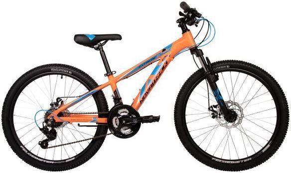 Горный подростковый велосипед для ребенка подростка 10-11-12-13-14 лет NOVATRACK 24AHD.EXTREME.11OR4 оранжевый