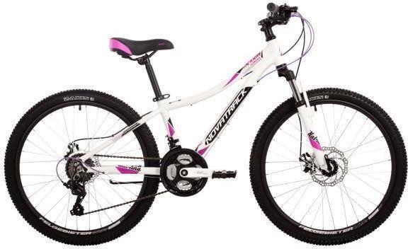 Горный велосипед с амортизаторами скоростной женский для девочки подростка NOVATRACK 24AHD.KATRINA.10WT4 белый - фото 1 - id-p225926033