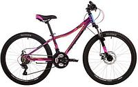 Легкий горный велосипед для девочки подростка 24 дюйма NOVATRACK 24AHD.KATRINA.12GVL4 фиолетовый скоростной