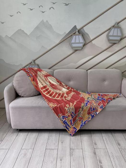 Советское покрывало плед на кровать диван с принтом СССР 145х200 полуторное флисовый плотный прикольный - фото 6 - id-p225926077
