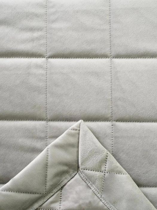 Сатиновое покрывало на кровать 240х260 евро-макси плед одеяло из сатина серое велюр бархатное стеганое - фото 10 - id-p225926105
