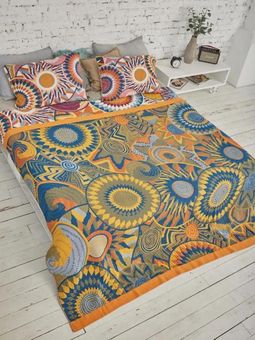 Дизайнерское покрывало муслиновое на кровать диван 200х230 евро хлопковое двустороннее гипоаллергенный плед - фото 10 - id-p225926411