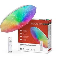 Светильник светодиодный COMFORT DIAMOND-RGB 55Вт 230В 3000-6500К 4400лм 385х75мм с пультом ДУ IN HOME