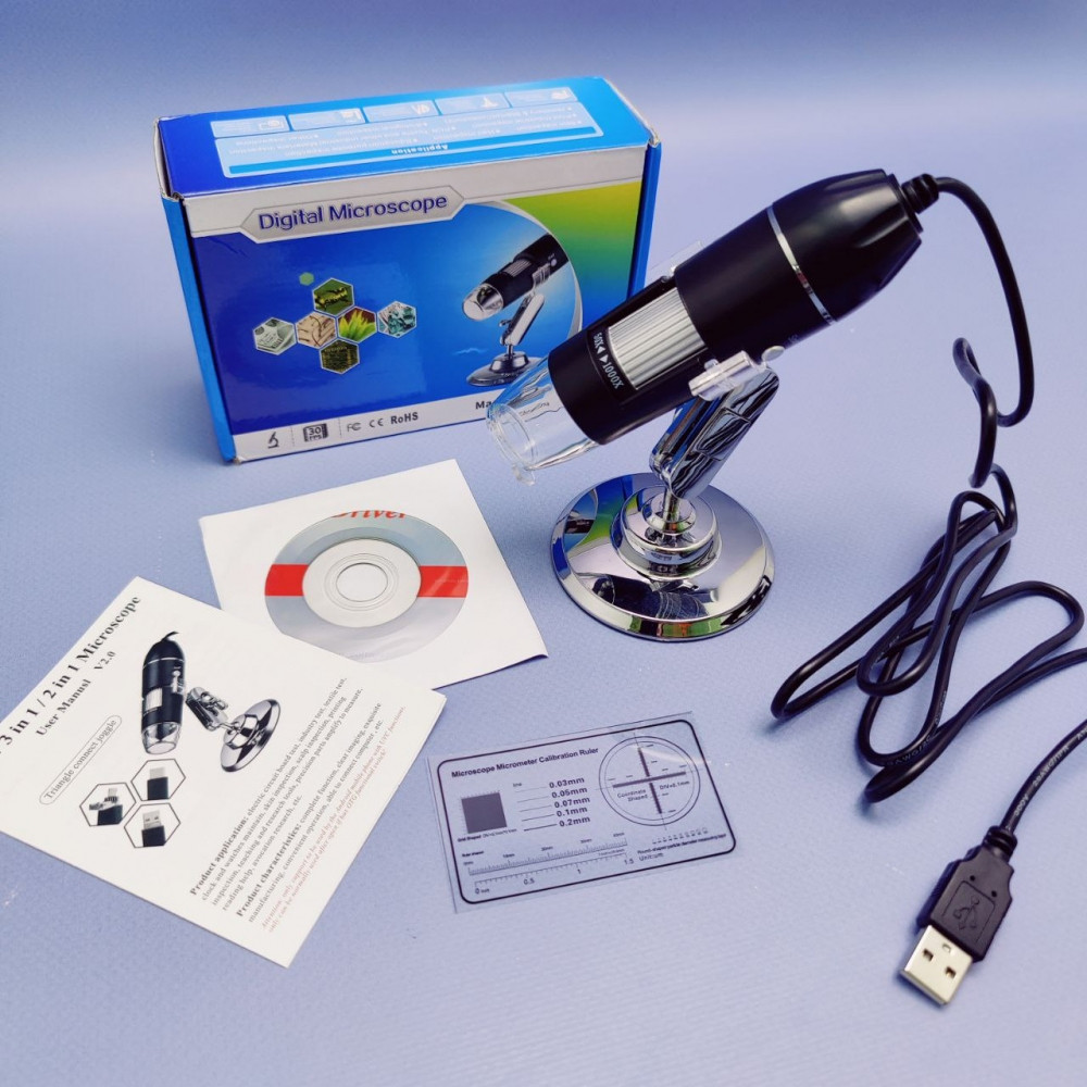 Цифровой USB-микроскоп Digital microscope electronic magnifier (4-х кратный ZOOM, с регулировкой 50-1000) - фото 2 - id-p224286965