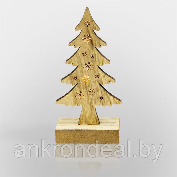Деревянная фигурка с подсветкой Елочка 9x5x19 см - фото 1 - id-p225482452