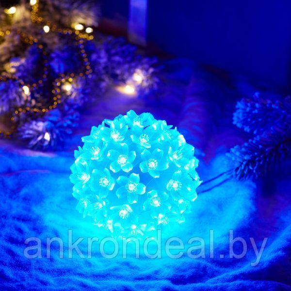 Шар светодиодный 230V, диаметр 12 см, 50 светодиодов, цвет синий - фото 1 - id-p225482493