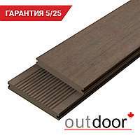 Террасная доска ДПК Outdoor 3D 146*20*3000 мм. полнотелая COUNTRY/вельвет коричневая микс