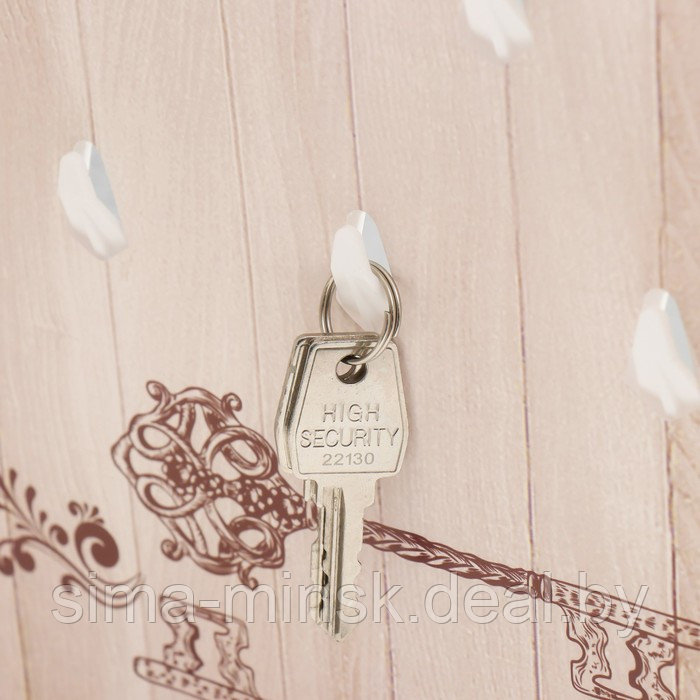 Ключница закрытая "Розовые тюльпаны" 26,5х31,5 см Белый - фото 4 - id-p225928795
