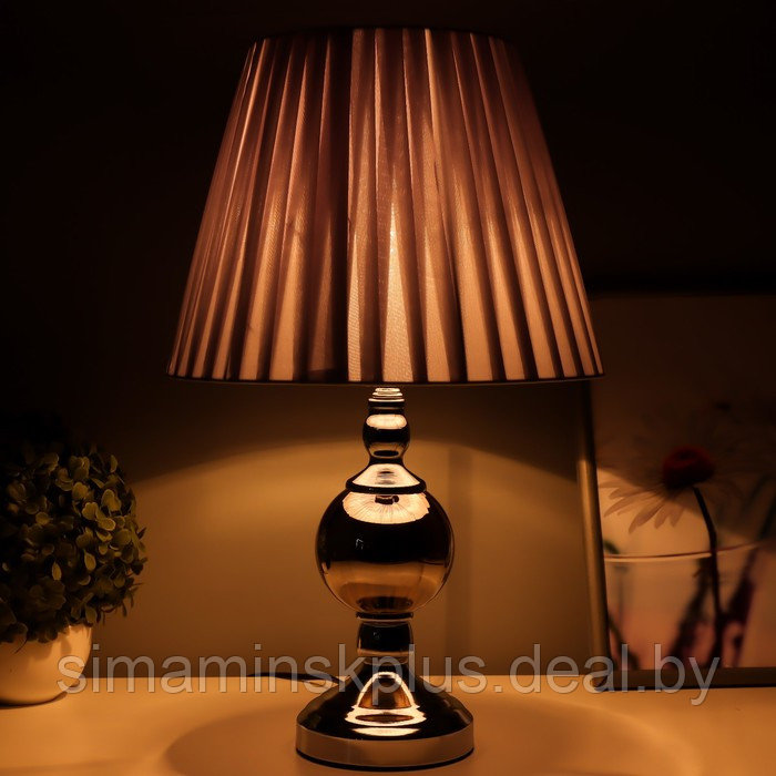 Настольная лампа "Алфи" Е27 40Вт хром 28х28х46 см - фото 2 - id-p225928832