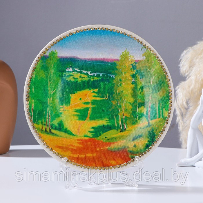 Тарелка декоративная «Летний лес», настенная, D = 19,5 см - фото 1 - id-p225929157