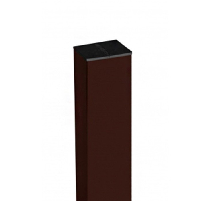 Столб 2,0м RAL 8017 (шоколад) 60х40х1,5мм без отв. под бетон цинк полимер. с заглушкой Г, шт 10251 - фото 2 - id-p225929523