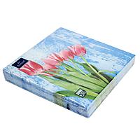 Салфетки бумажные "Красные тюльпаны" 33х33см, 3 слоя, 20шт. Bouquet Art 37386