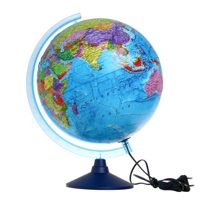 Глобус политический "Глобен", интерактивный, рельефный, диаметр 320 мм, с подсветкой, с очками - фото 1 - id-p225929354