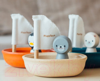 Набор игрушек для ванной Plan Toys Лодка и пингвин / 5711 - фото 3 - id-p225930292
