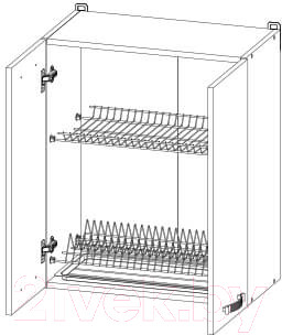 Шкаф навесной для кухни Anrex Alesia для сушки посуды 2D/80-F1 - фото 2 - id-p225930554