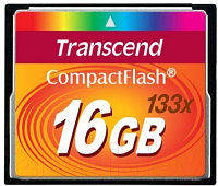 Карта памяти Transcend 133x CompactFlash 16 GB (TS16GCF133)