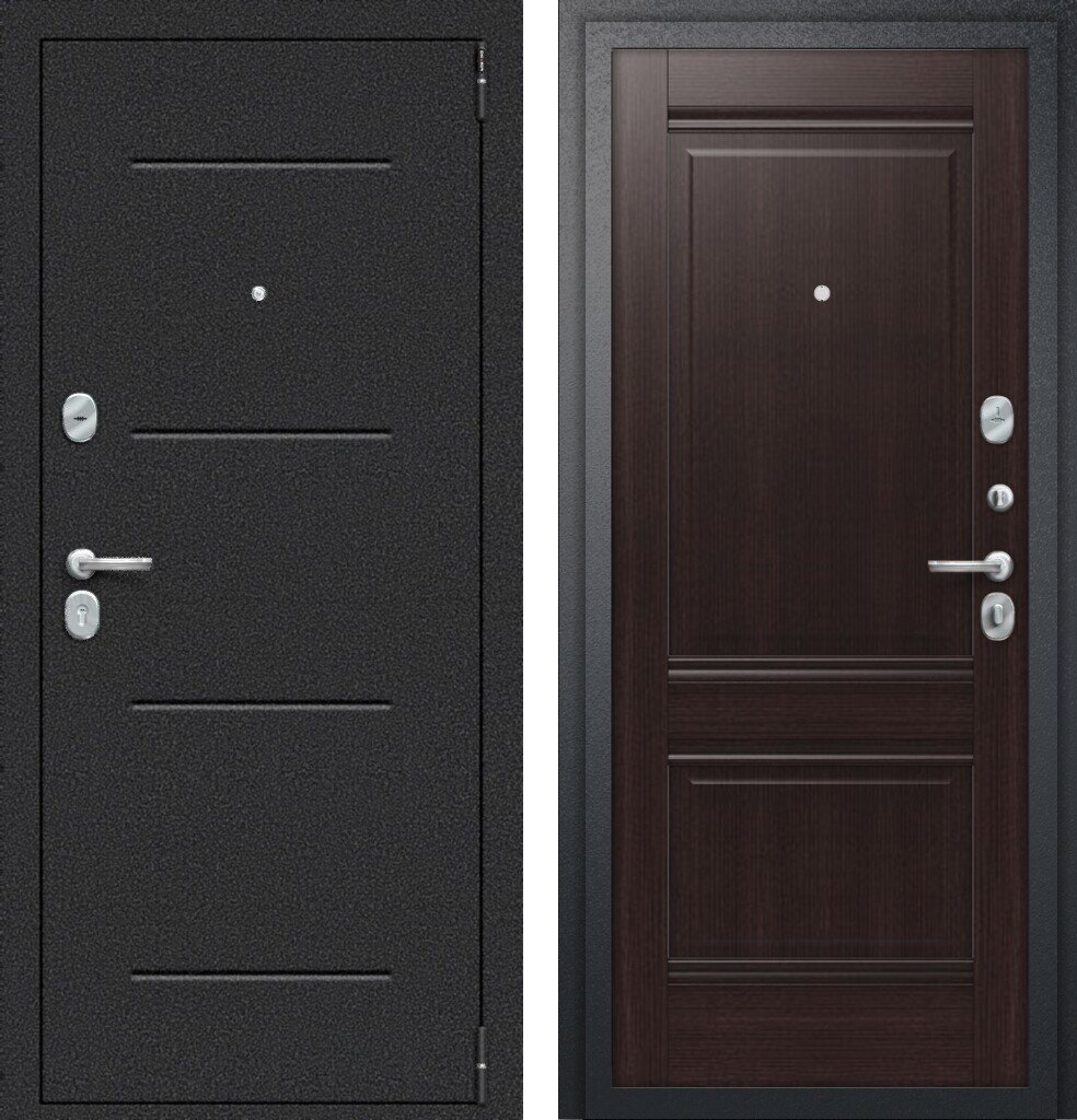 Двери входные металлические Porta R 104.K42 Букле черный/Wenge Veralinga