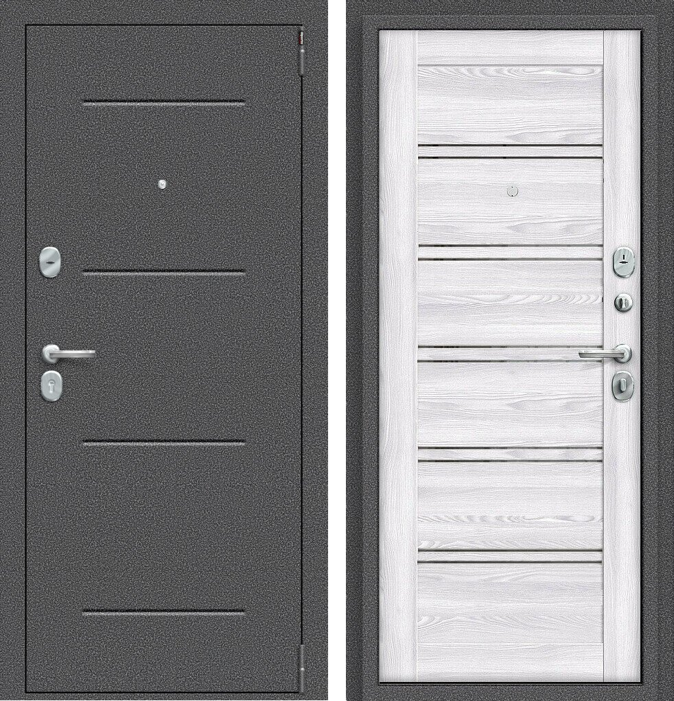 Двери входные металлические Porta R 104.П28 Антик Серебро/Riviera Ice - фото 1 - id-p173511926