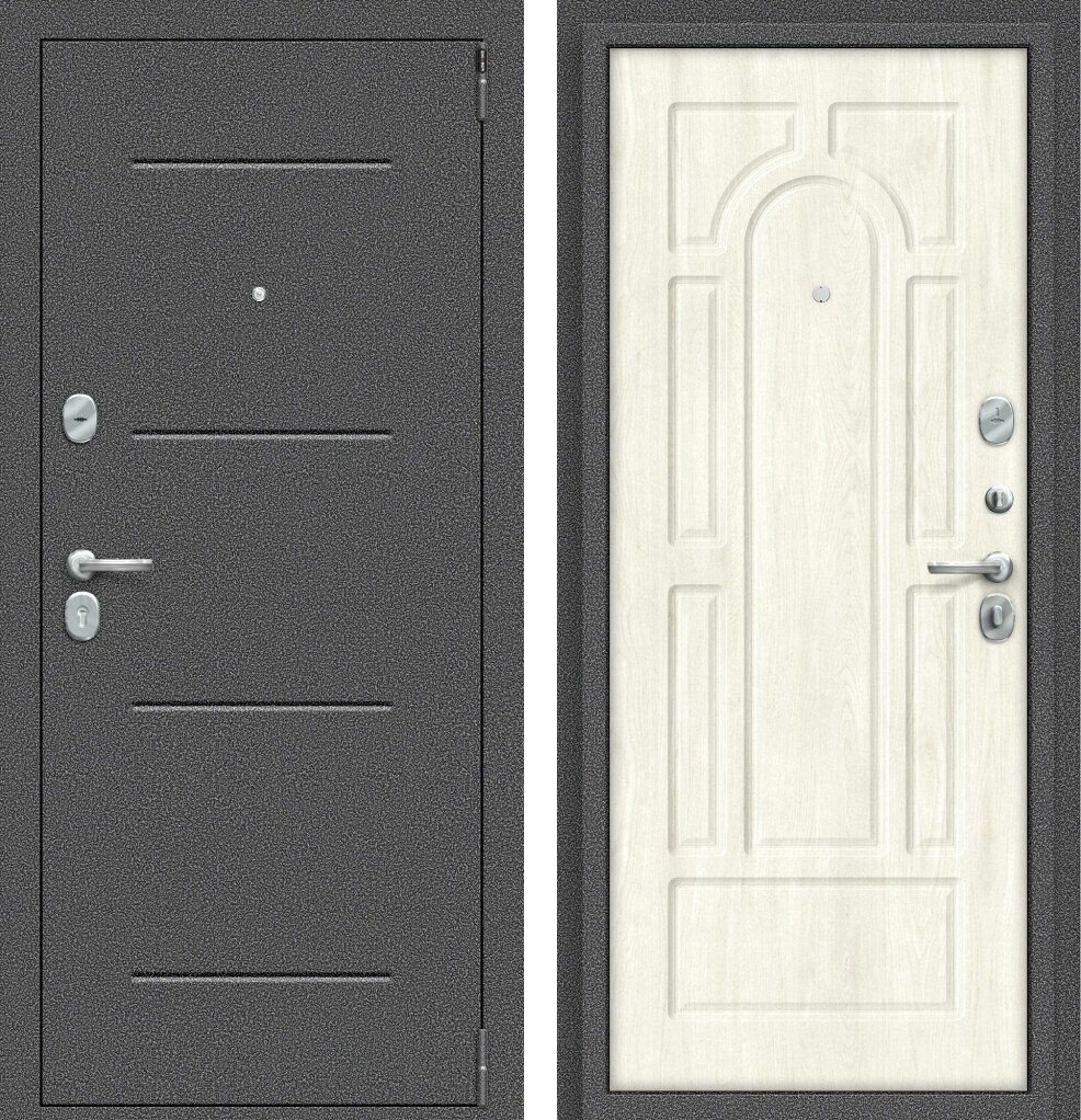 Двери входные металлические Porta R 104.П55 Антик Серебро/Nordic Oak