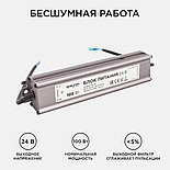 Блок питания 24В, 100Вт, импульсный, IP67, 175-265В, 4,2А, алюм., сереб., 205*46*35мм., фото 7